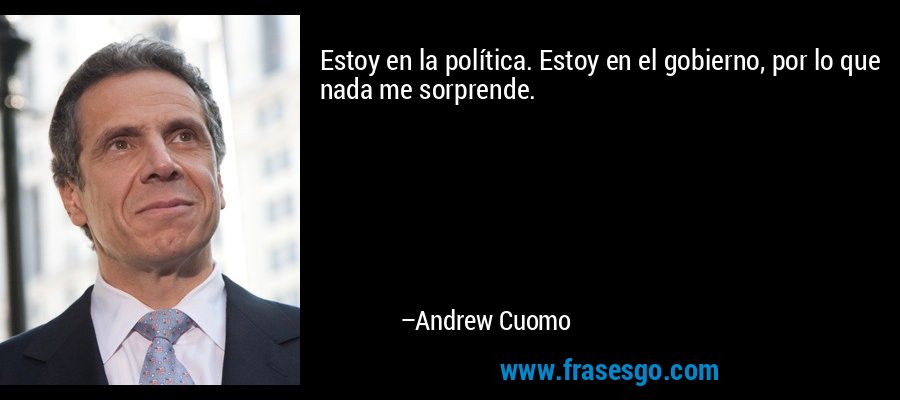 Estoy en la política. Estoy en el gobierno, por lo que nada me sorprende. – Andrew Cuomo