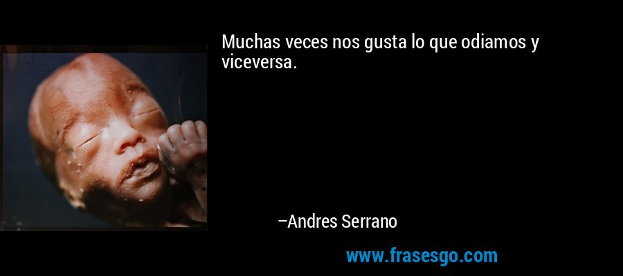 Muchas veces nos gusta lo que odiamos y viceversa. – Andres Serrano