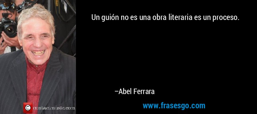 Un guión no es una obra literaria es un proceso. – Abel Ferrara