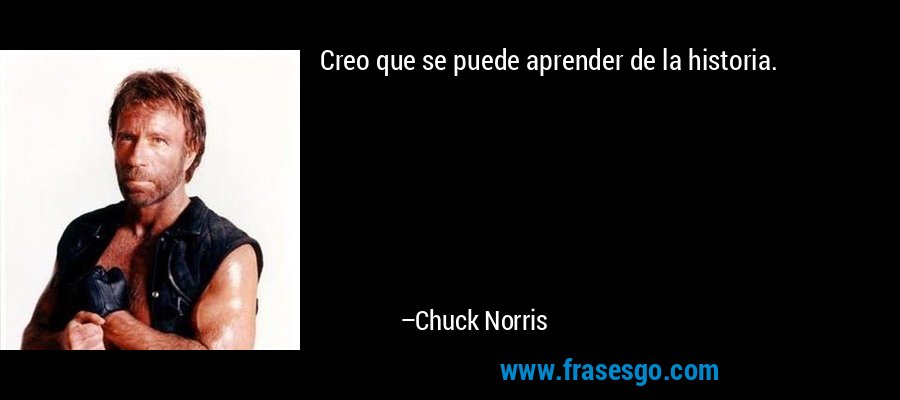 Creo que se puede aprender de la historia. – Chuck Norris