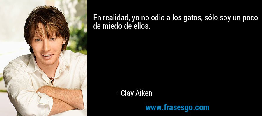 En realidad, yo no odio a los gatos, sólo soy un poco de miedo de ellos. – Clay Aiken
