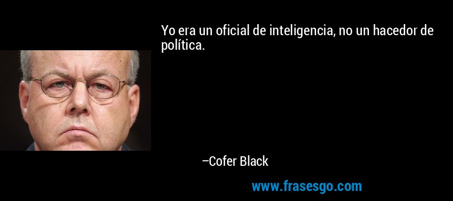 Yo era un oficial de inteligencia, no un hacedor de política. – Cofer Black