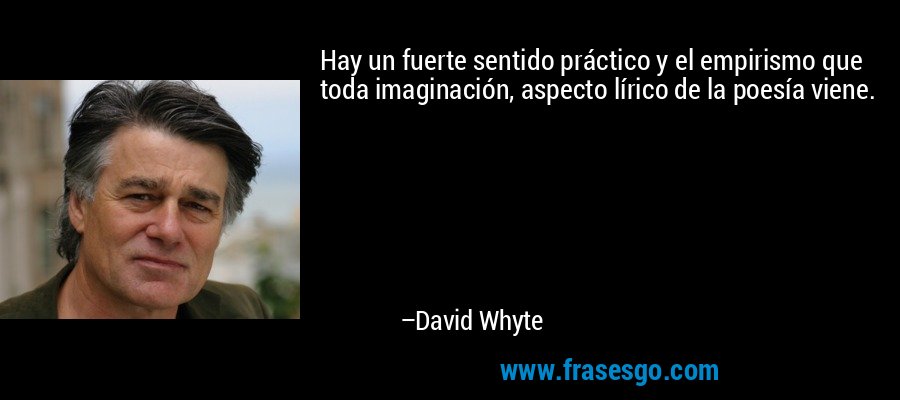 Hay un fuerte sentido práctico y el empirismo que toda imaginación, aspecto lírico de la poesía viene. – David Whyte