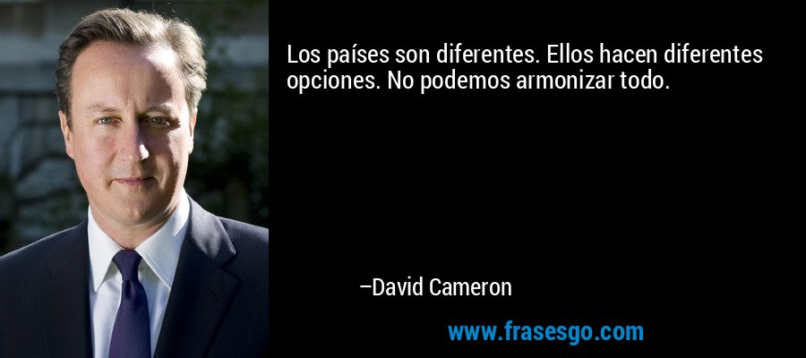 Los países son diferentes. Ellos hacen diferentes opciones. No podemos armonizar todo. – David Cameron