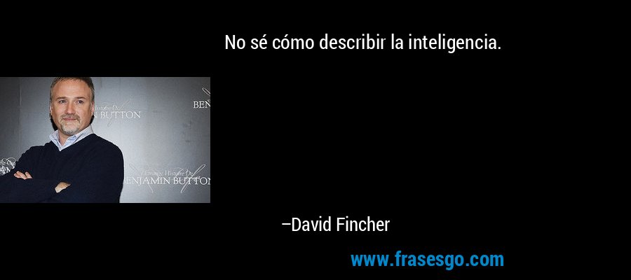 No sé cómo describir la inteligencia. – David Fincher