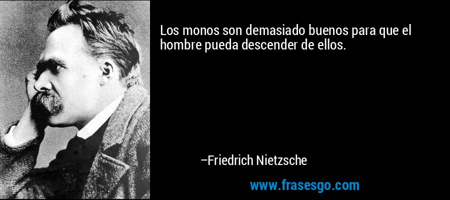 Los monos son demasiado buenos para que el hombre pueda descender de ellos. – Friedrich Nietzsche