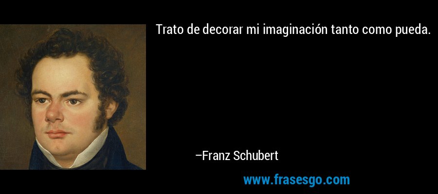 Trato de decorar mi imaginación tanto como pueda. – Franz Schubert