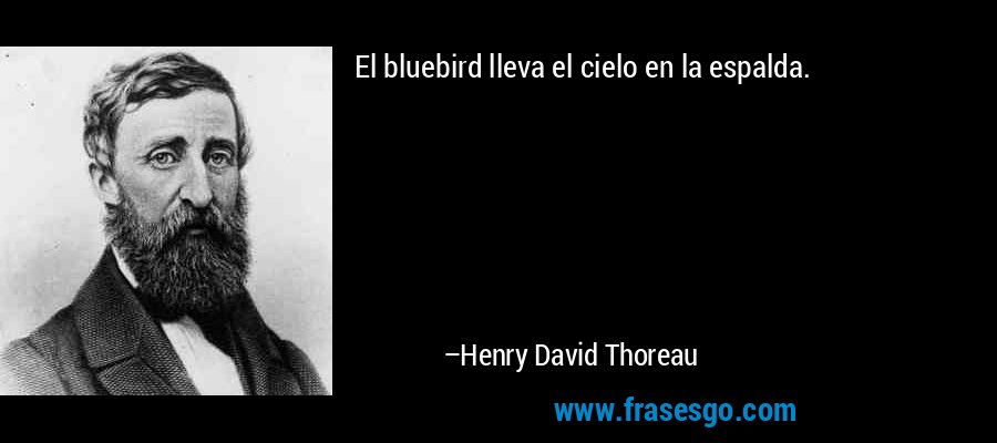 El bluebird lleva el cielo en la espalda. – Henry David Thoreau