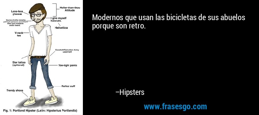 Modernos que usan las bicicletas de sus abuelos porque son retro. – Hipsters
