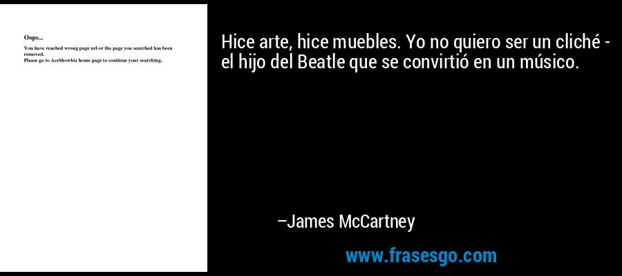 Hice arte, hice muebles. Yo no quiero ser un cliché - el hijo del Beatle que se convirtió en un músico. – James McCartney