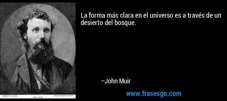 La forma más clara en el universo es a través de un desierto del bosque. – John Muir