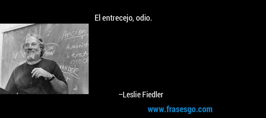 El entrecejo, odio. – Leslie Fiedler