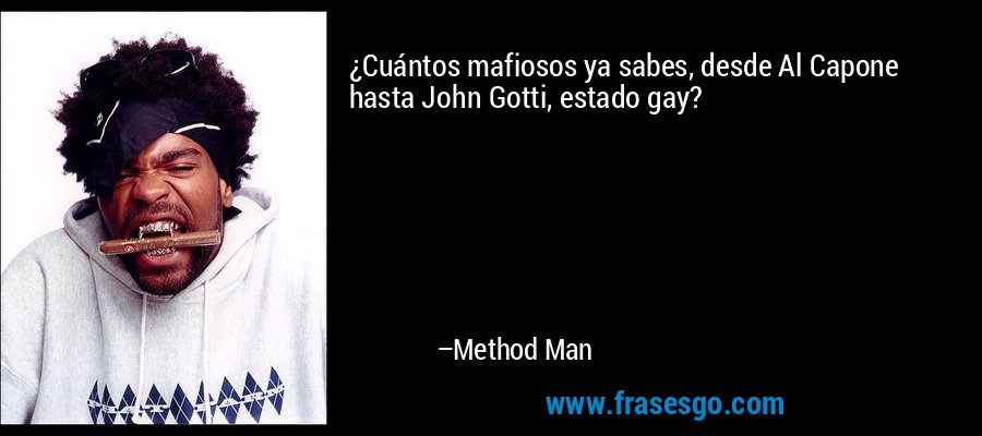 ¿Cuántos mafiosos ya sabes, desde Al Capone hasta John Gotti, estado gay? – Method Man