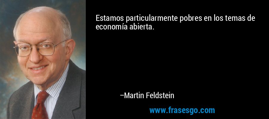 Estamos particularmente pobres en los temas de economía abierta. – Martin Feldstein