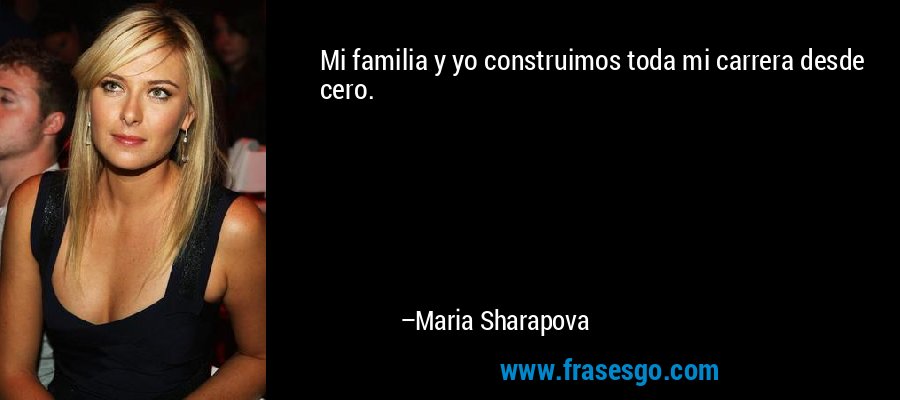 Mi familia y yo construimos toda mi carrera desde cero. – Maria Sharapova