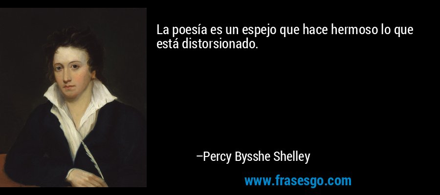 La poesía es un espejo que hace hermoso lo que está distorsionado. – Percy Bysshe Shelley