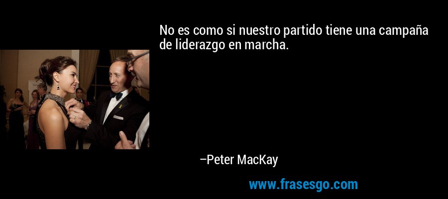 No es como si nuestro partido tiene una campaña de liderazgo en marcha. – Peter MacKay