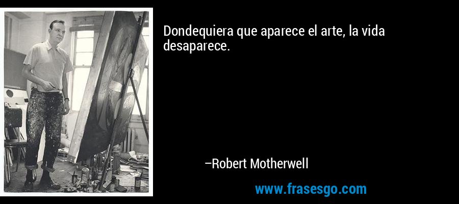 Dondequiera que aparece el arte, la vida desaparece. – Robert Motherwell
