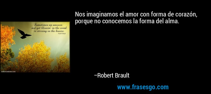 Nos imaginamos el amor con forma de corazón, porque no conocemos la forma del alma. – Robert Brault