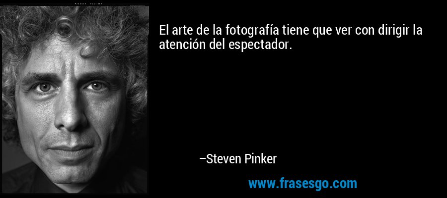 El arte de la fotografía tiene que ver con dirigir la atención del espectador. – Steven Pinker