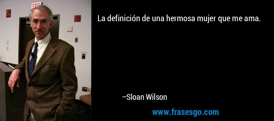 La definición de una hermosa mujer que me ama. – Sloan Wilson