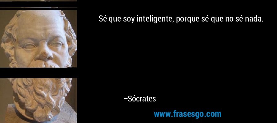 Sé que soy inteligente, porque sé que no sé nada. – Sócrates