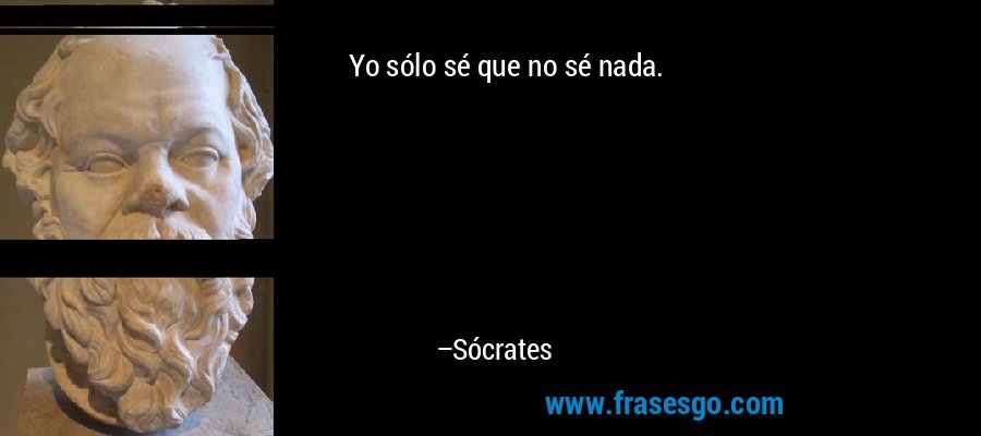 Yo sólo sé que no sé nada. – Sócrates