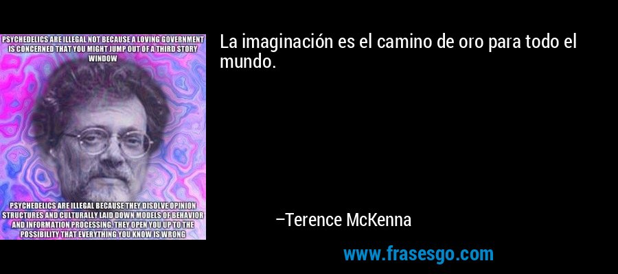 La imaginación es el camino de oro para todo el mundo. – Terence McKenna
