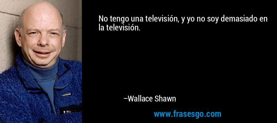 No tengo una televisión, y yo no soy demasiado en la televisión. – Wallace Shawn